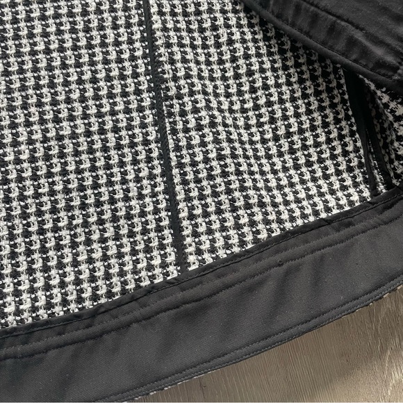 Tibi Woven Houndstooth Black White Coated Jacket Pointed Collar Sample - Picture 8 of 15